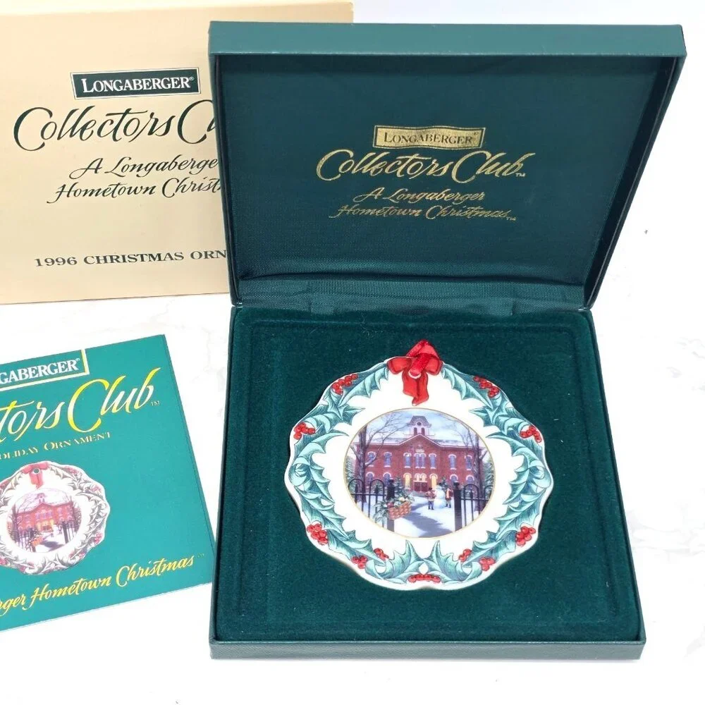Longaberger Collector Club 1996 Christmas Ornament Dresden Union School Ohio NEW